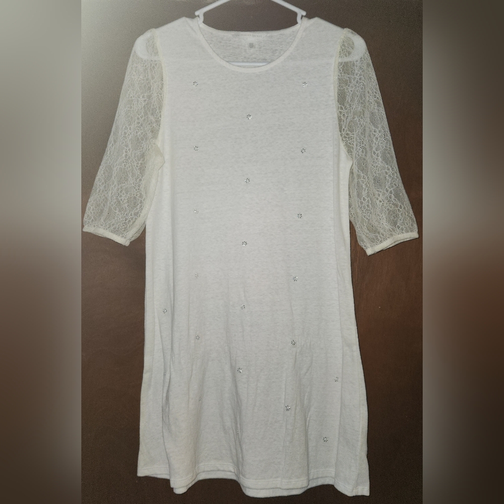 Euro Summer Collection By Victoria Secret White Dress with Lace Sleeves